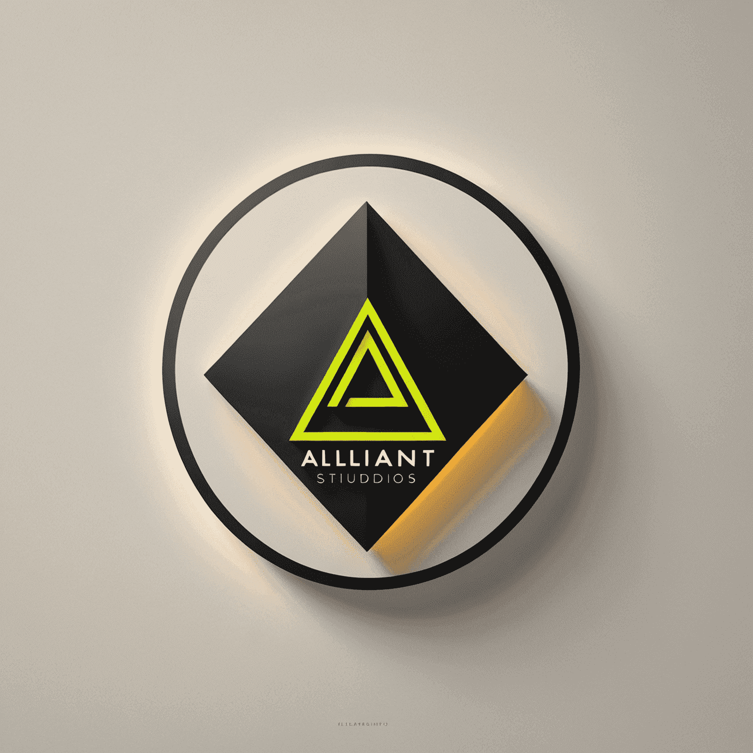 Alliant Studios Design Logo - Modern and sleek design with geometric shapes and neon accents